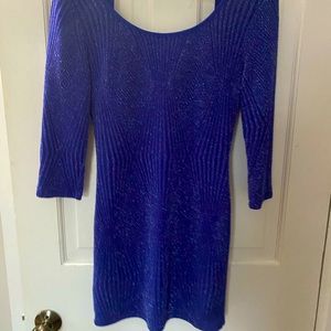 Blue sparkle holiday cocktail dress, size 4